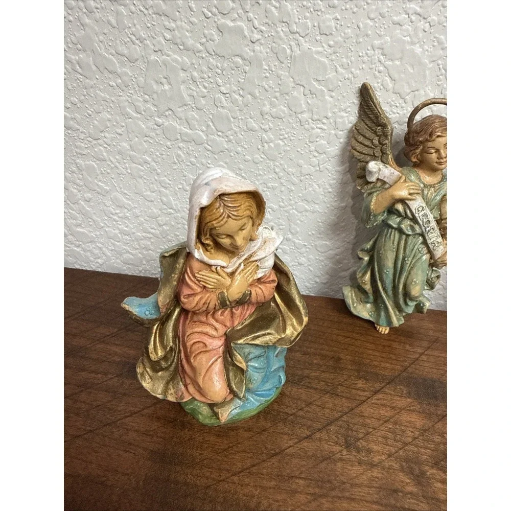 Made in Italy Nativity Set Holy Family Joseph Mary Baby Jesus 5 Pc Christmas
